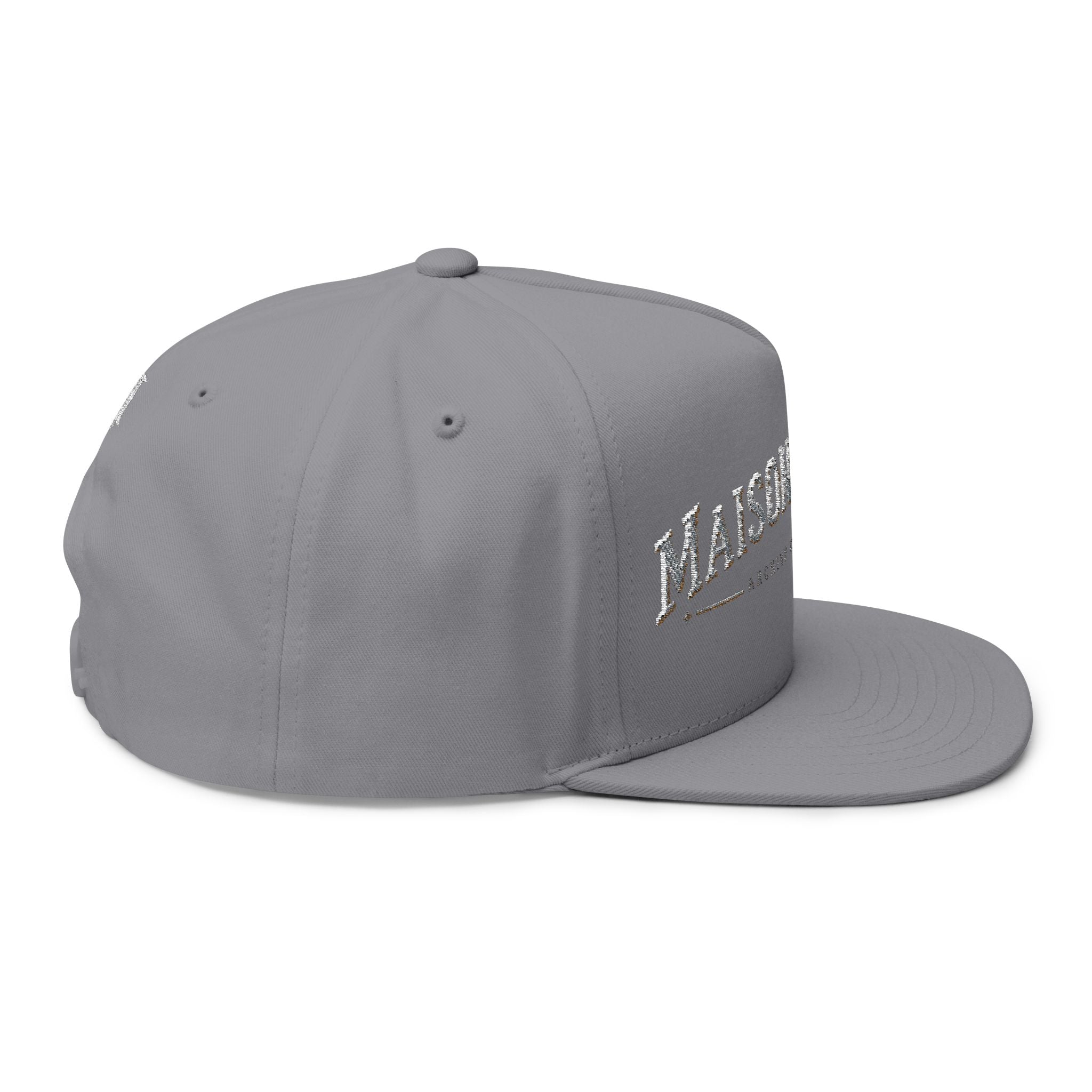 Maison Selvan Embroidered Flat Bill Cap