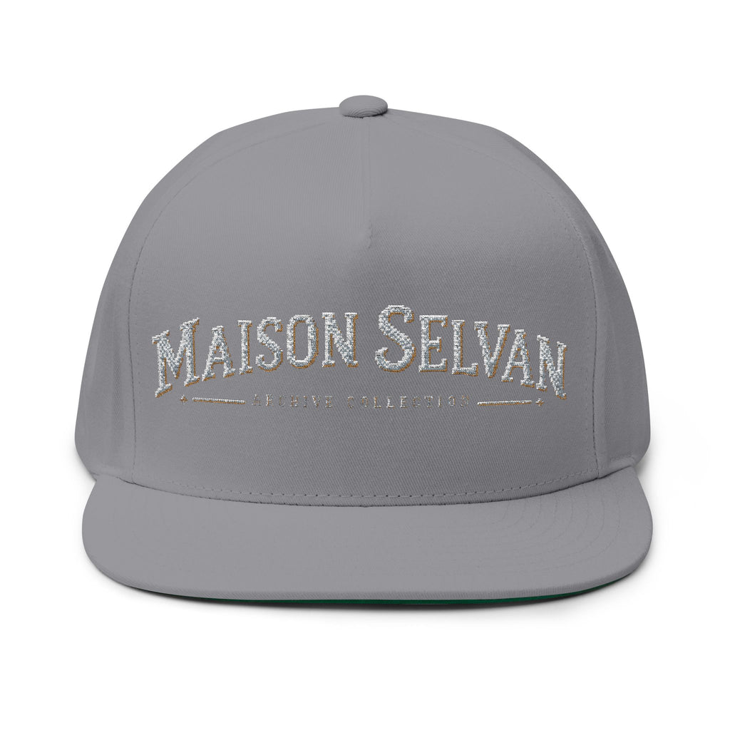 Maison Selvan Embroidered Flat Bill Cap